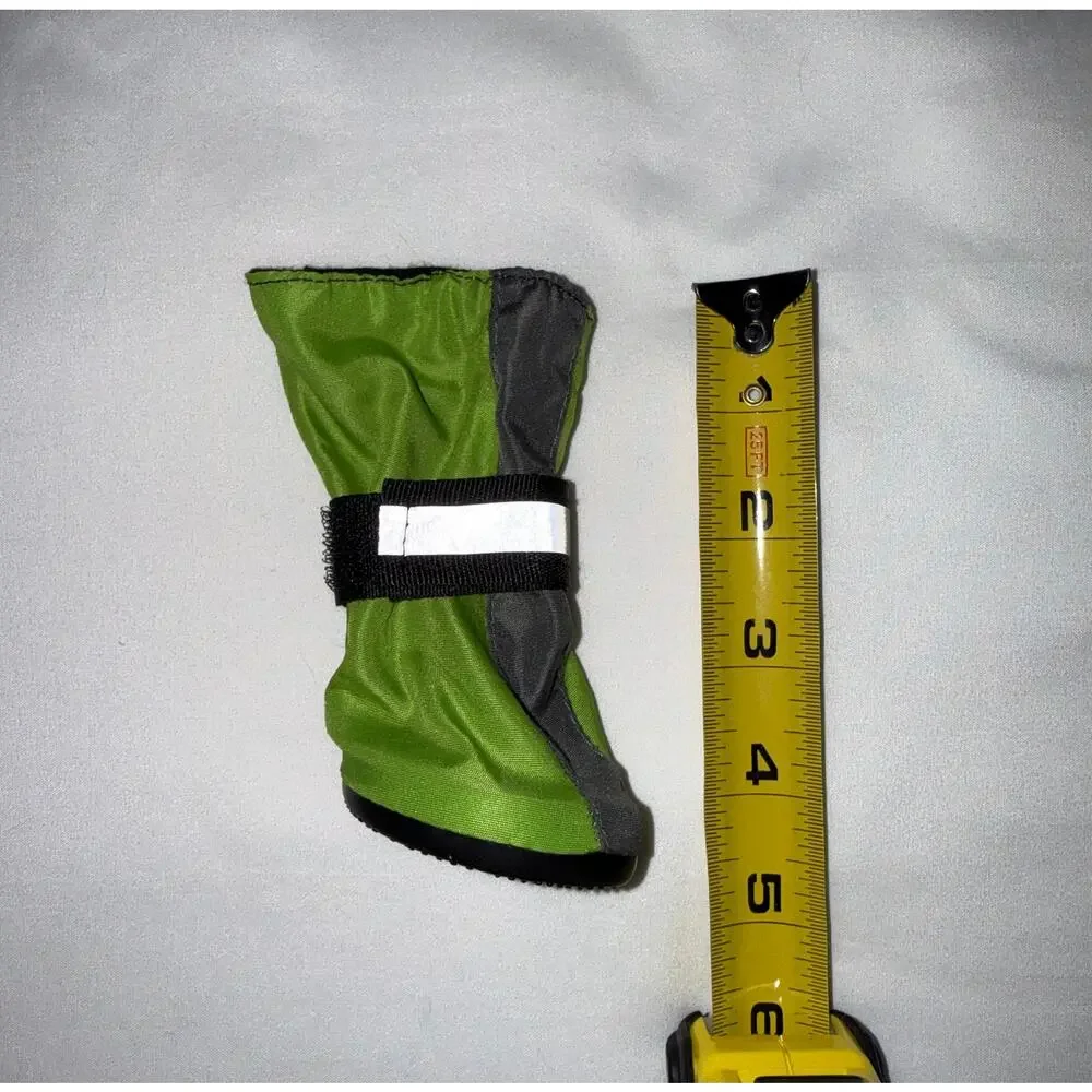Top Paw Size XS Lime Green & Gray Reflective Protective Dog Boots - Set of 4